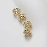 14K Diamond-Encrusted Beads DIY Necklace Bracelet Material