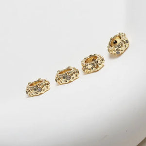 14K Diamond-Encrusted Beads DIY Necklace Bracelet Material