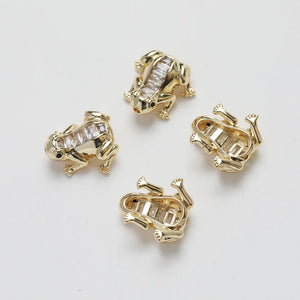 14K Gold Plated Frog Diamond Beads DIY Necklace Bracelet