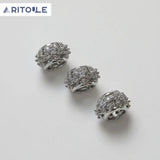 14K Plated Zircon Flower Beads DIY Beaded Material Accessories