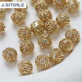 14K Plated Retro Beads DIY Beaded Material Accessories