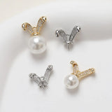 14K Plated Rabbit Copper Zircon Cap DIY Hand-made Accessories