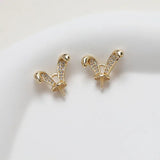 14K Plated Rabbit Copper Zircon Cap DIY Hand-made Accessories