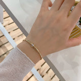 14K Zircon Cuff Bracelet Wedding Party Girl's Jewelry