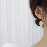 14K Plated Zircon Leaf Earrings for Women