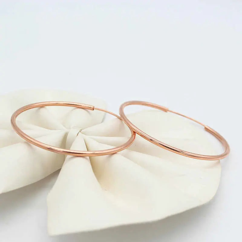 14K Rose Hoop Earrings Purple Punk Glamour Party Jewelry for Women