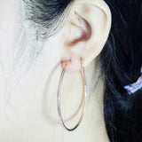 14K Rose Hoop Earrings Purple Punk Glamour Party Jewelry for Women