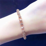 14K Rose Multi-Beads Bracelet for Women 585 Purple Wedding Jewelry