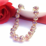 14K Rose Multi-Beads Bracelet for Women 585 Purple Wedding Jewelry