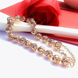14K Rose Multi-Beads Bracelet for Women 585 Purple Wedding Jewelry