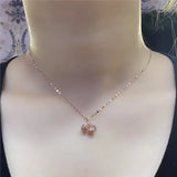 14K Rose Sparkling Cherries Necklace for Women - Fresh and Charming Pendant