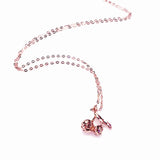 14K Rose Sparkling Cherries Necklace for Women - Fresh and Charming Pendant