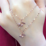 14K Rose Sparkling Cherries Necklace for Women - Fresh and Charming Pendant