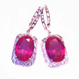 14K Rose Ruby Earrings with 585 Purple Ear Buckle