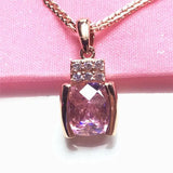 14K Rose Romantic Pink Gemstone Necklace for Women