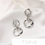Irregular Round Earrings with Silver Needle - DIY and Versatile