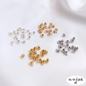 14K18K Round Positioning Beads Snap Buckle for DIY Silver Bracelet Necklace