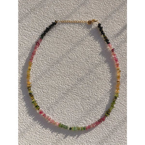 Boho Nature Stone Necklace Colorful Beads Choker Jewelry for Women