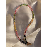 Boho Nature Stone Necklace Colorful Beads Choker Jewelry for Women