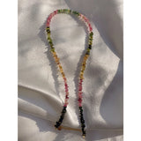 Boho Nature Stone Necklace Colorful Beads Choker Jewelry for Women
