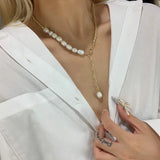 14KGF Pearl Necklace Baroque Irregular Necklaces for Women