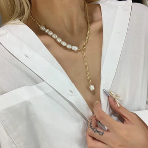 14KGF Pearl Necklace Baroque Irregular Necklaces for Women