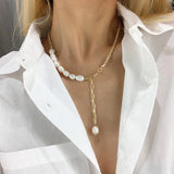 14KGF Pearl Necklace Baroque Irregular Necklaces for Women