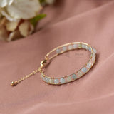14KGF Natural Morganite Stone Beads Bracelet for Women