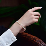14KGF Natural Morganite Stone Beads Bracelet for Women