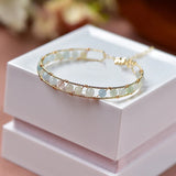 14KGF Natural Morganite Stone Beads Bracelet for Women