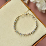 14KGF Natural Morganite Stone Beads Bracelet for Women