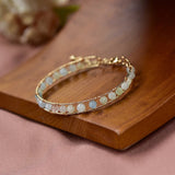 14KGF Natural Morganite Stone Beads Bracelet for Women
