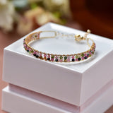 14KGF Tourmaline Bangle Bracelet for Women