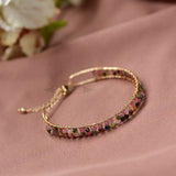 14KGF Tourmaline Bangle Bracelet for Women