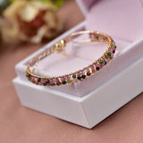 14KGF Tourmaline Bangle Bracelet for Women