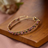 14KGF Tourmaline Bangle Bracelet for Women