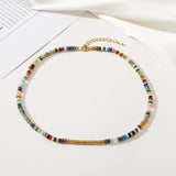 14KGF Women's Natural Stone Beads Choker Necklace