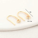 14MM 14K Brass Earrings Hooks DIY Jewelry Findings