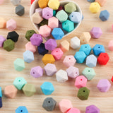 14MM 30Pcs Silicone Beads Hexagonal For Bracelet Necklace Jewelry Pacifier Chain