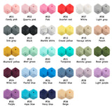 14MM 30Pcs Silicone Beads Hexagonal For Bracelet Necklace Jewelry Pacifier Chain