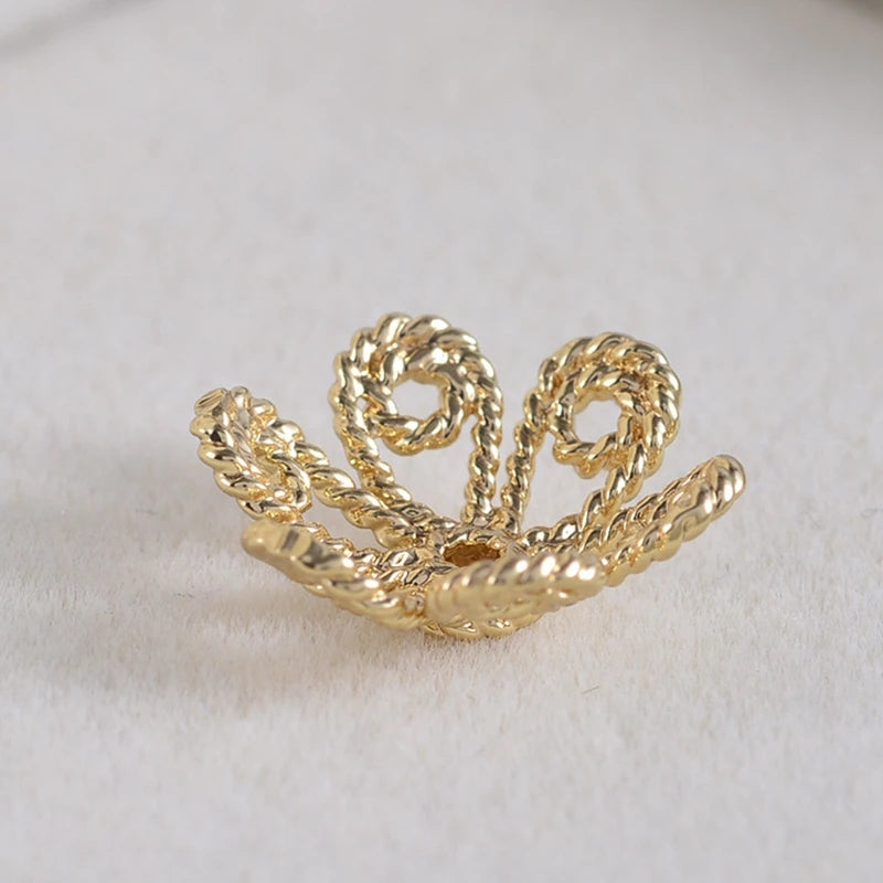 14MM Copper Flower Bead Caps Spacers for DIY Jewelry Making