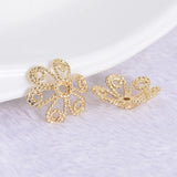 14MM Copper Flower Bead Caps Spacers for DIY Jewelry Making
