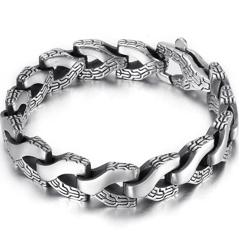 14MM Titanium Steel Bracelet for Men Hiphop Jewelry