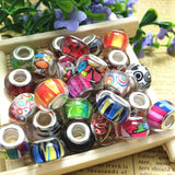 14MM Mixed Silver Plated Large Hole Loose Beads Charms for European Bracelet