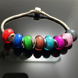 14MM Glitter Powder Big Hole Beads Charms 100pcs
