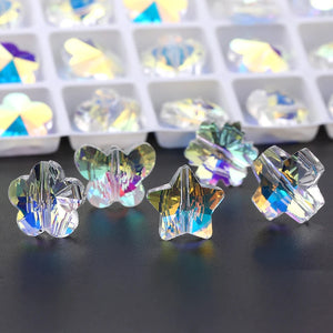 14MM Crystal AB Beads 28pcs Straight Hole Sew On Glass Bead DIY Jewelry