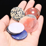 14PC Amazonite Rose Quartz Jade Lapis Stone Disc Pendant