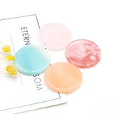 14PC Amazonite Rose Quartz Jade Lapis Stone Disc Pendant