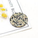 14PC Amazonite Rose Quartz Jade Lapis Stone Disc Pendant
