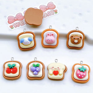 14PCS Bread Series Charms for DIY Jewelry Making